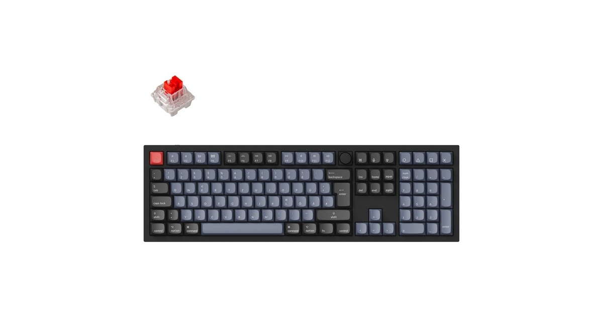 Keychron Q6 Knob, Gaming-Tastatur(schwarz/blaugrau, DE-Layout, Gateron G Pro Red, Hot-Swap, Aluminiumrahmen, RGB) Keychron Q6 Knob, Gaming-Tastatur(schwarz/blaugrau, DE-Layout, Gateron G Pro Red, Hot-Swap, Aluminiumrahmen, RGB)