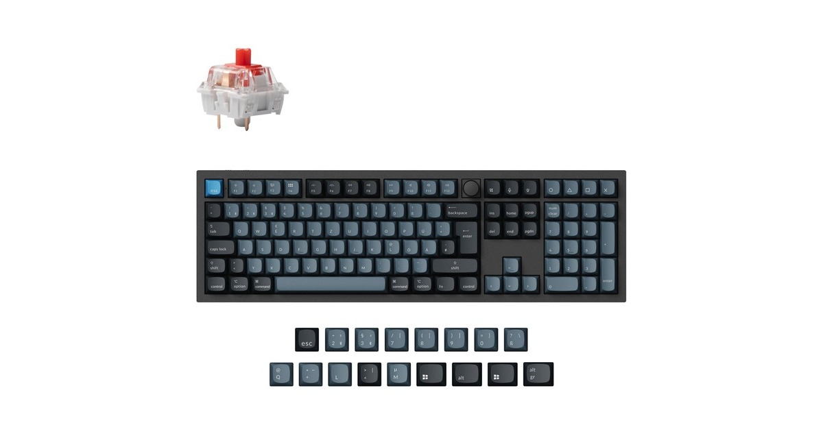 Keychron Q6 Pro, Gaming-Tastatur(schwarz/blaugrau, DE-Layout, Keychron K Pro Red, Hot-Swap, Aluminiumrahmen, RGB) Keychron Q6 Pro, Gaming-Tastatur(schwarz/blaugrau, DE-Layout, Keychron K Pro Red, Hot-Swap, Aluminiumrahmen, RGB)