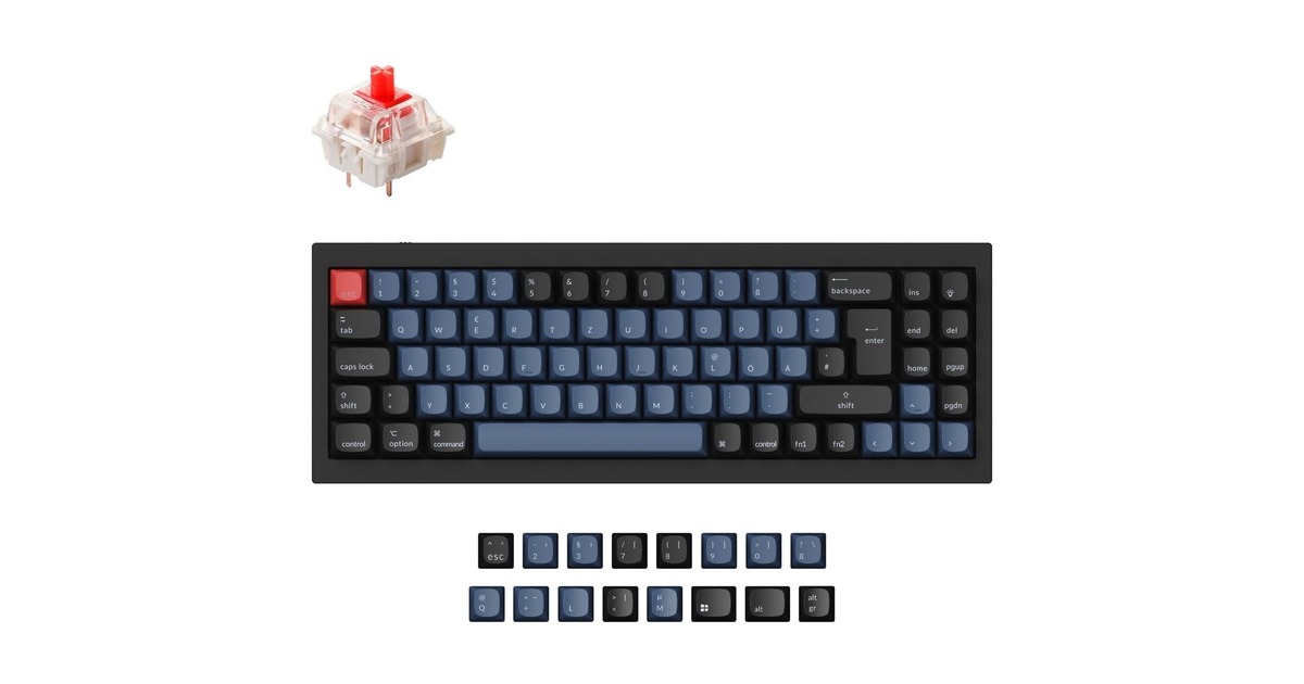 Keychron Q7, Gaming-Tastatur(schwarz/blaugrau, DE-Layout, Gateron G Pro Red, Hot-Swap, Aluminiumrahmen, RGB) Keychron Q7, Gaming-Tastatur(schwarz/blaugrau, DE-Layout, Gateron G Pro Red, Hot-Swap, Aluminiumrahmen, RGB)