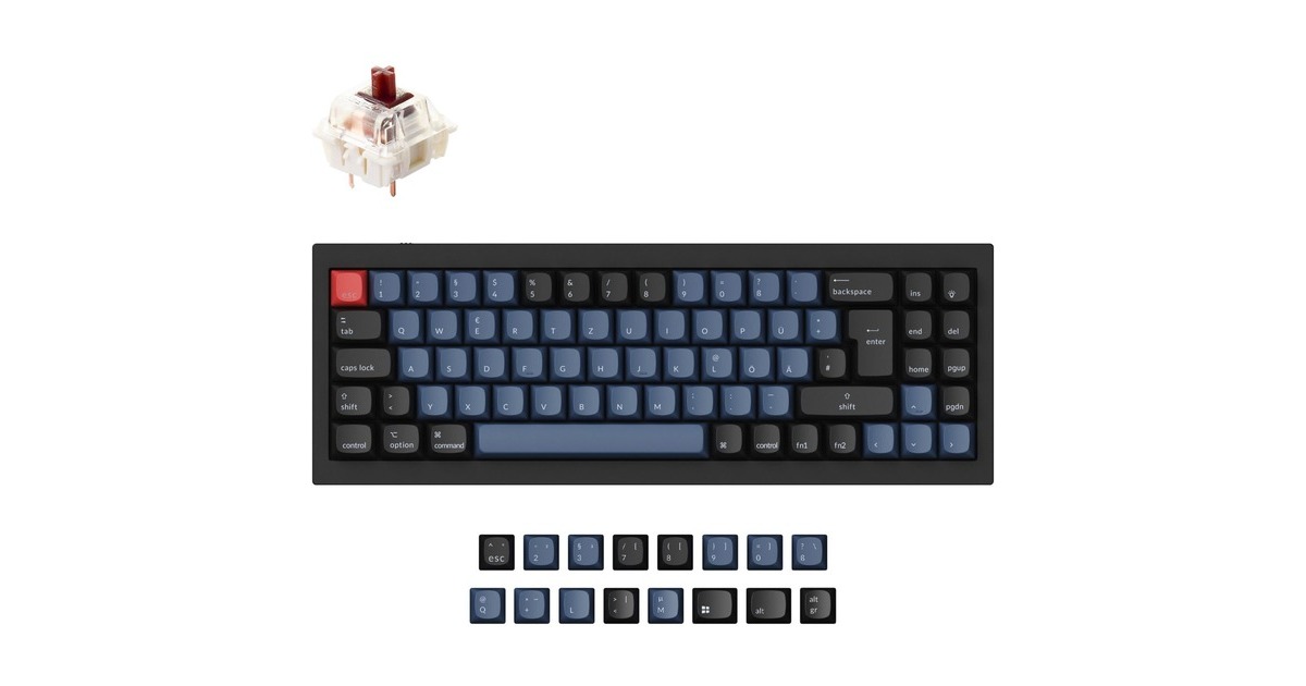 Keychron Q7, Gaming-Tastatur(schwarz/blaugrau, DE-Layout, Gateron G Pro Brown, Hot-Swap, Aluminiumrahmen, RGB) Keychron Q7, Gaming-Tastatur(schwarz/blaugrau, DE-Layout, Gateron G Pro Brown, Hot-Swap, Aluminiumrahmen, RGB)