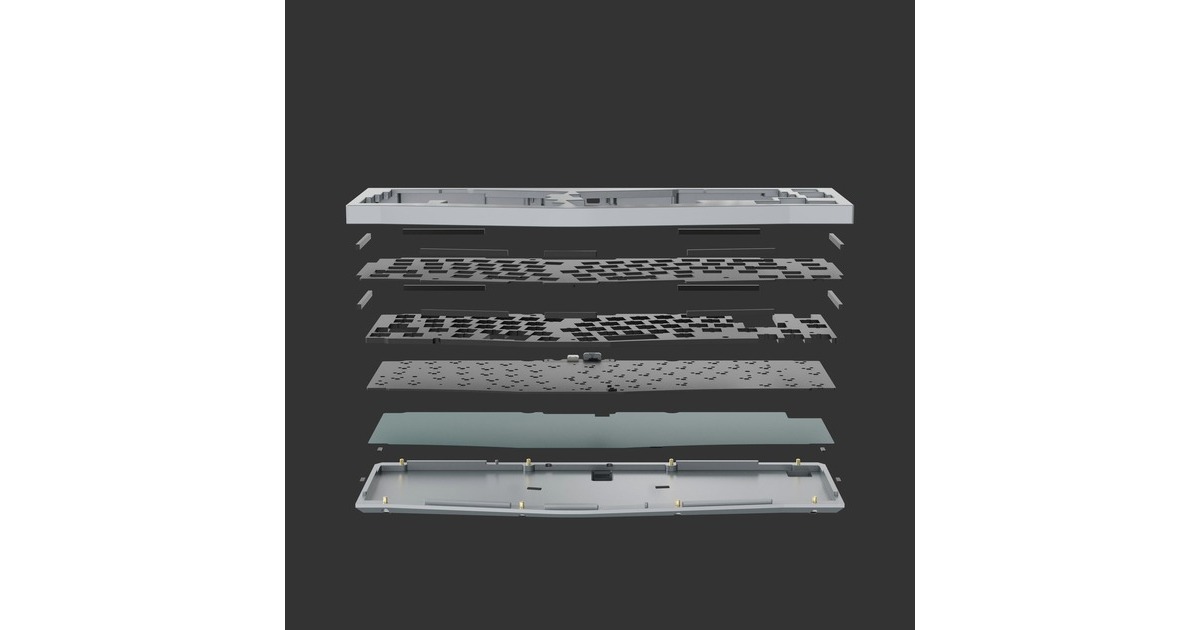 Keychron Q8 Barebone ISO Knob, Gaming-Tastatur(blau, Alice Layout, Hot-Swap, Aluminiumrahmen, RGB)