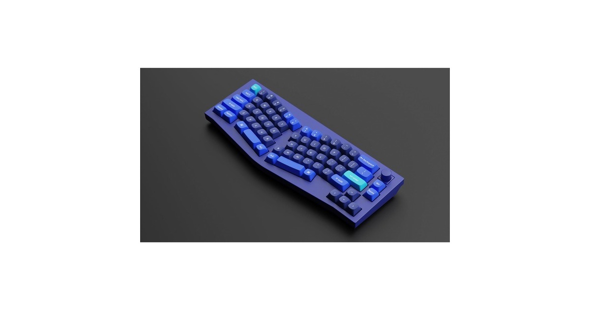 Keychron Q8 Barebone ISO Knob, Gaming-Tastatur(blau, Alice Layout, Hot-Swap, Aluminiumrahmen, RGB)