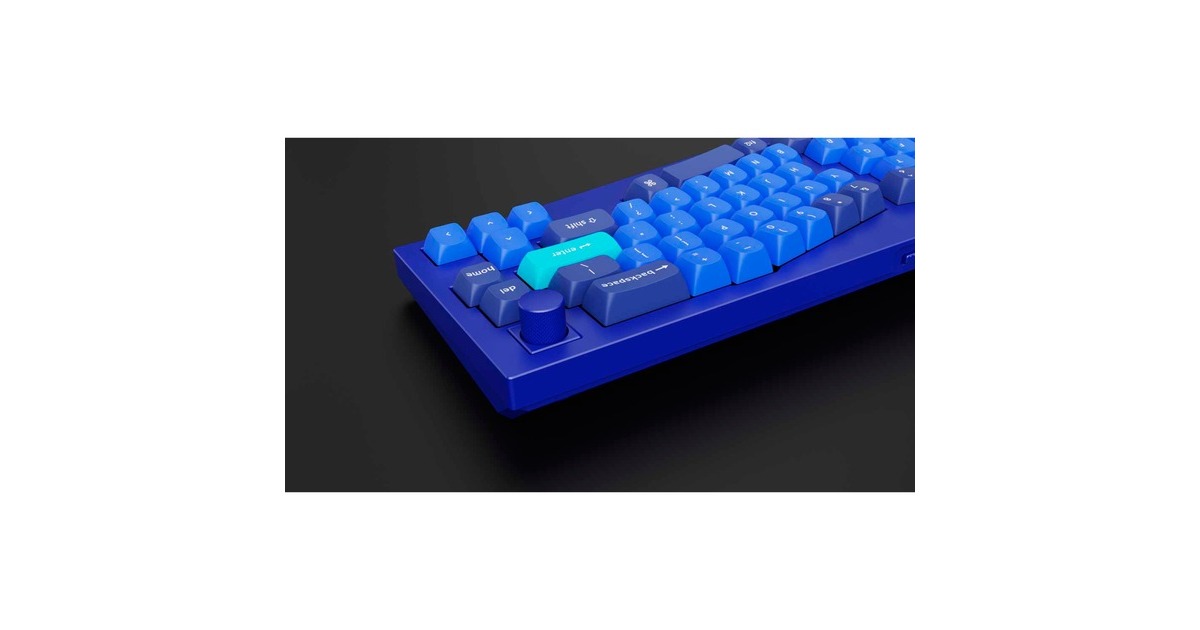 Keychron Q8 Barebone ISO Knob, Gaming-Tastatur(blau, Alice Layout, Hot-Swap, Aluminiumrahmen, RGB)