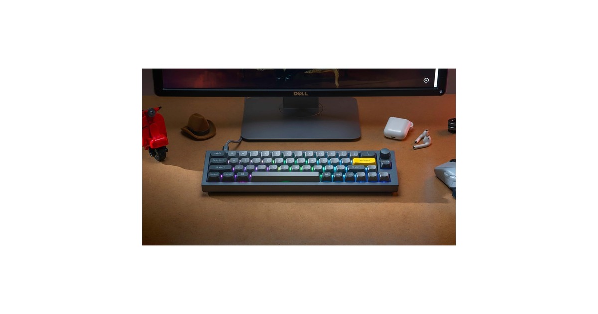 Keychron Q9 Barebone ISO Knob, Gaming-Tastatur(grau, Hot-Swap, Aluminiumrahmen, RGB)