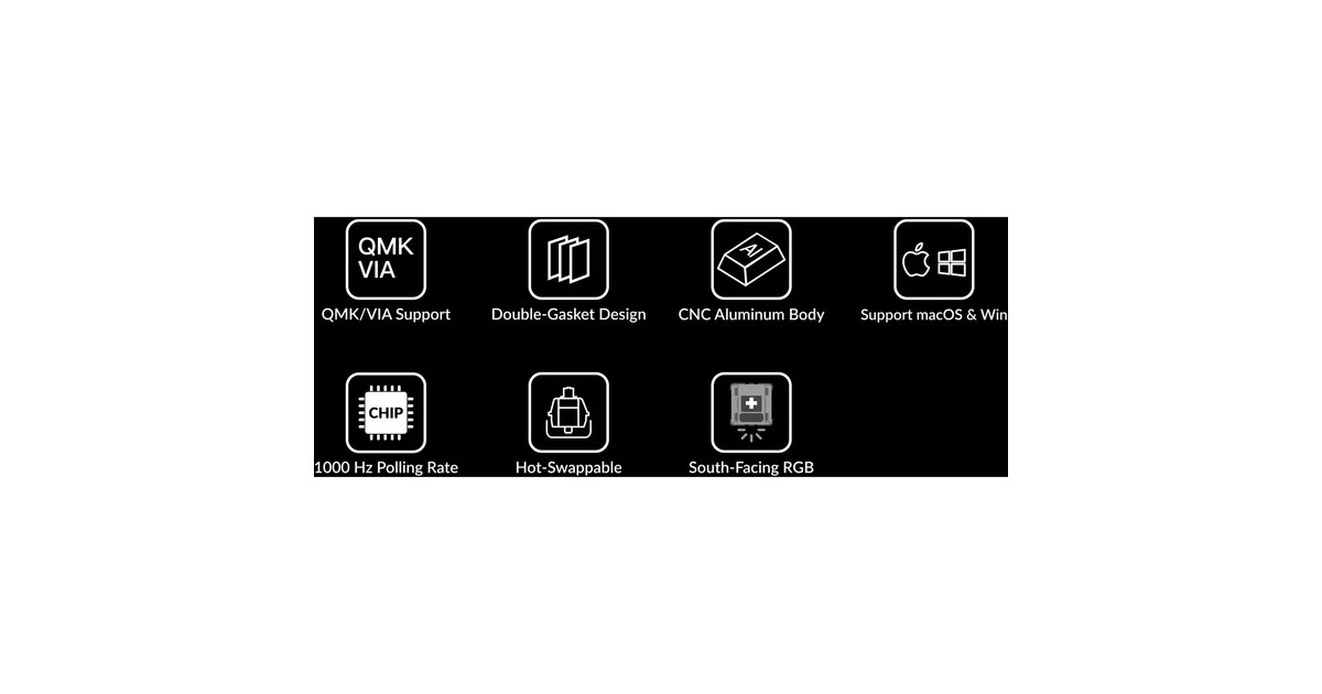 Keychron Q9 Barebone ISO Knob, Gaming-Tastatur(grau, Hot-Swap, Aluminiumrahmen, RGB)