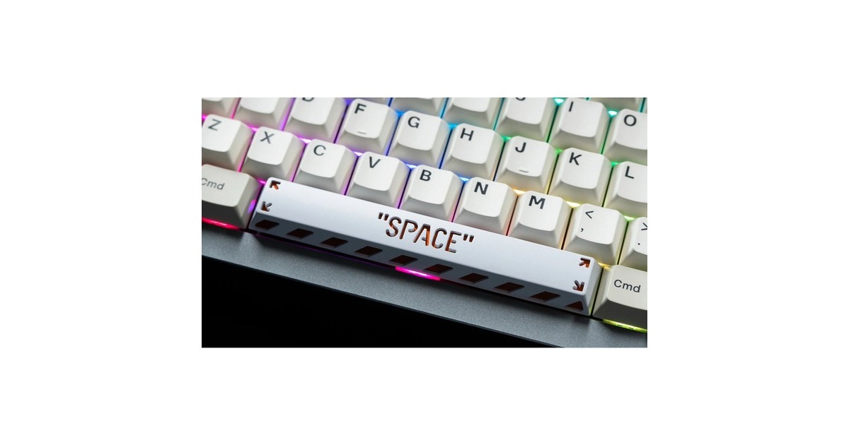 Keychron Spacebar Aluminum Alloy Artisan Keycap, Tastenkappe(weiß/orange)