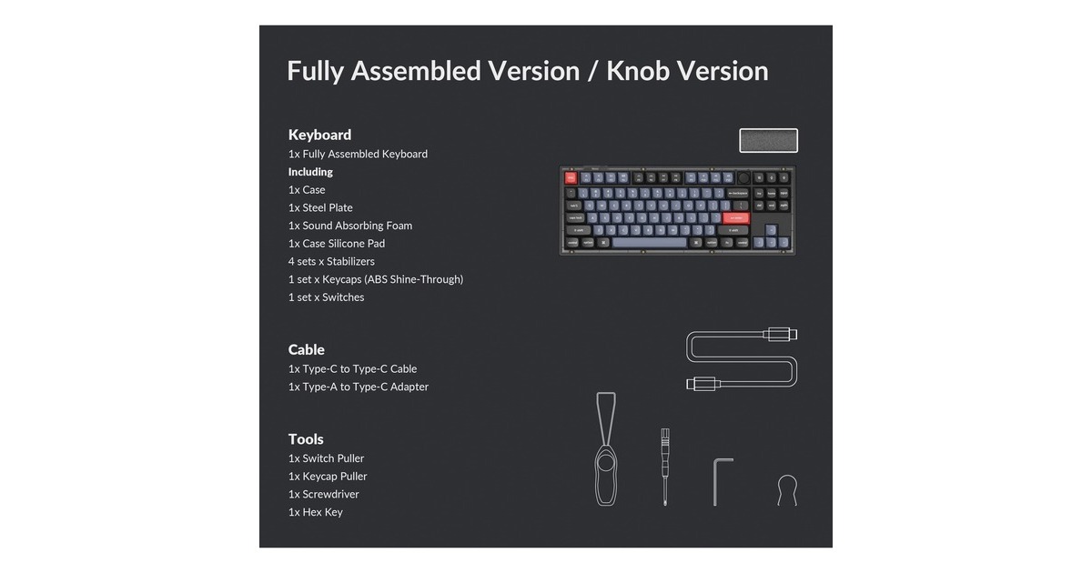 Keychron V3 Knob, Gaming-Tastatur(schwarz/blaugrau, DE-Layout, Keychron K Pro Red, Hot-Swap, RGB, Outlet) Keychron V3 Knob, Gaming-Tastatur(schwarz/blaugrau, DE-Layout, Keychron K Pro Red, Hot-Swap, RGB, Outlet)