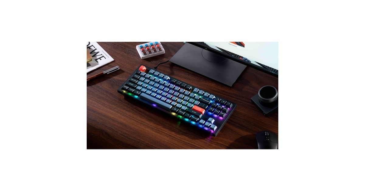 Keychron V3 Knob, Gaming-Tastatur(schwarz/blaugrau, DE-Layout, Keychron K Pro Red, Hot-Swap, RGB, Outlet) Keychron V3 Knob, Gaming-Tastatur(schwarz/blaugrau, DE-Layout, Keychron K Pro Red, Hot-Swap, RGB, Outlet)