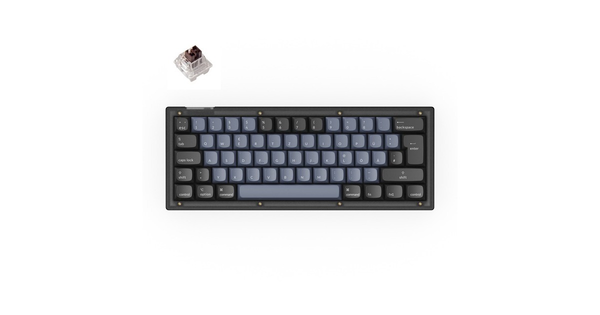 Keychron V4, Gaming-Tastatur(schwarz/blaugrau, DE-Layout, Keychron K Pro Brown, Hot-Swap, RGB, Outlet)