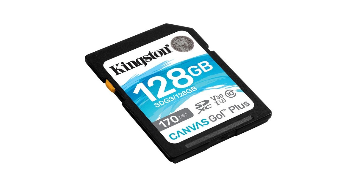 Kingston Canvas Go! Plus 128 GB SDXC, Speicherkarte(schwarz, UHS-I U3, Class 10, V30)