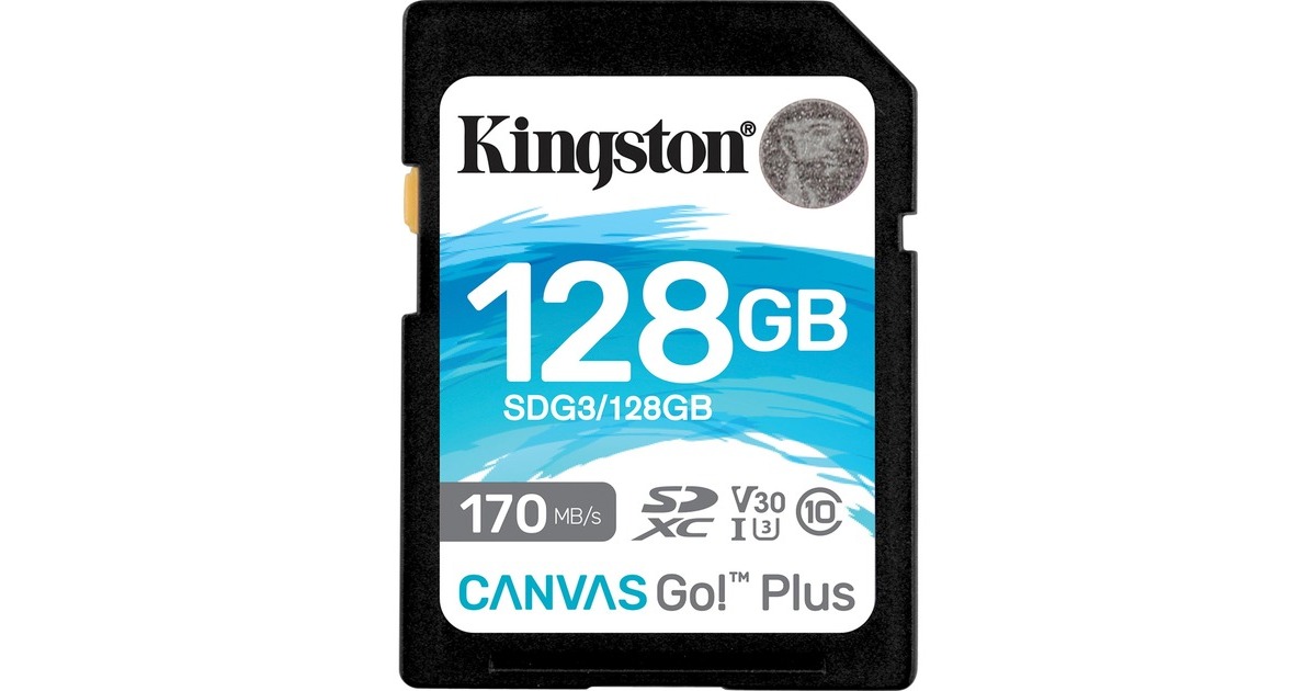 Kingston Canvas Go! Plus 128 GB SDXC, Speicherkarte(schwarz, UHS-I U3, Class 10, V30)