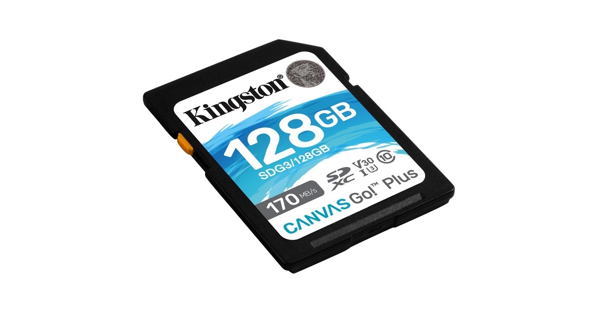 Kingston Canvas Go! Plus 128 GB SDXC, Speicherkarte(schwarz, UHS-I U3, Class 10, V30)