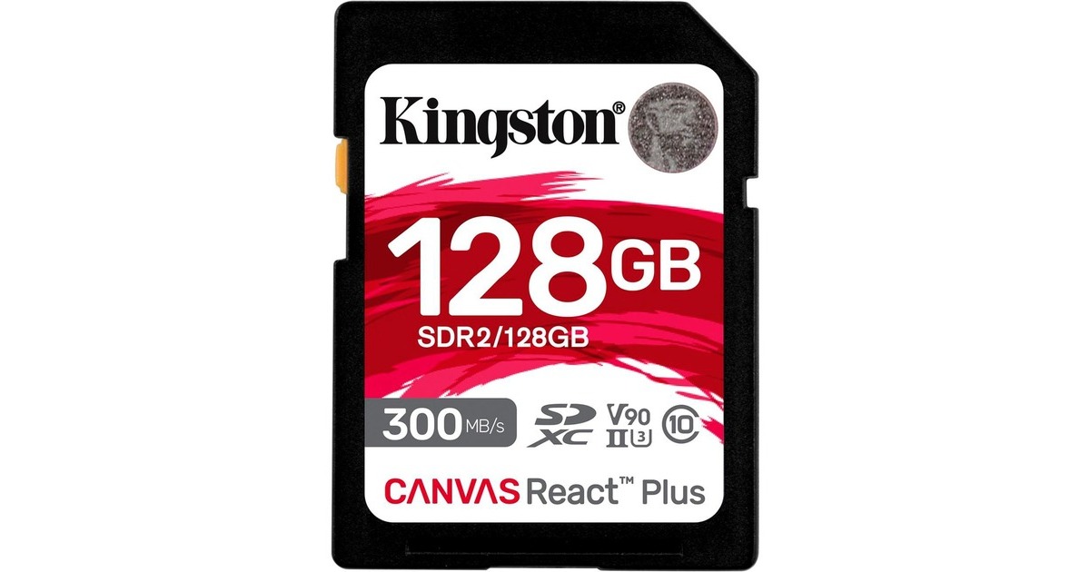 Kingston Canvas React Plus 128 GB SDXC, Speicherkarte(schwarz, UHS-II U3, Class 10, V90)