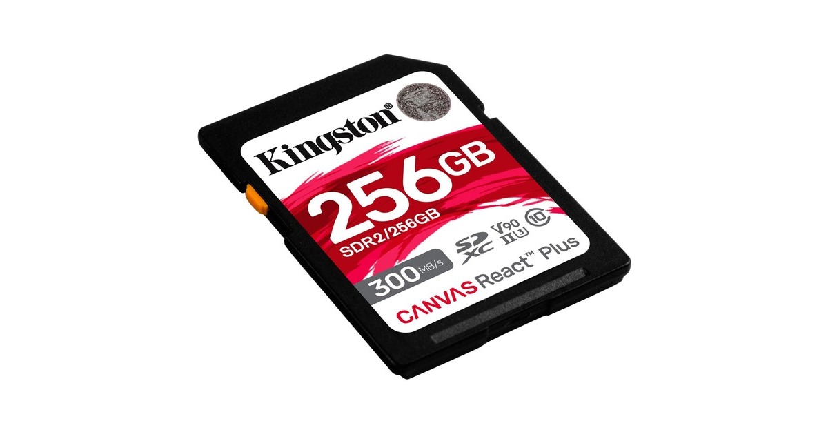 Kingston Canvas React Plus 256 GB SDXC, Speicherkarte(schwarz, UHS-II U3, Class 10, V90)