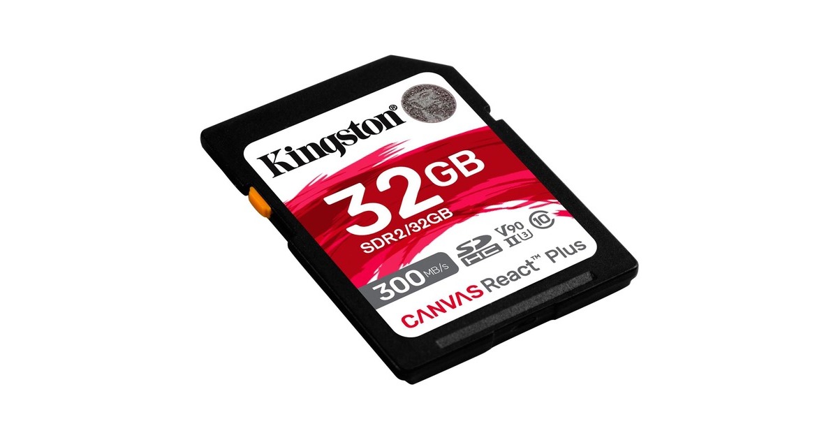 Kingston Canvas React Plus 32 GB SDHC, Speicherkarte(schwarz, UHS-II U3, Class 10, V90)