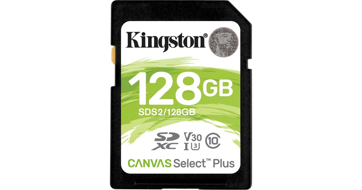 Kingston Canvas Select Plus 128 GB SDXC, Speicherkarte(schwarz, UHS-I U3, Class 10, V30)