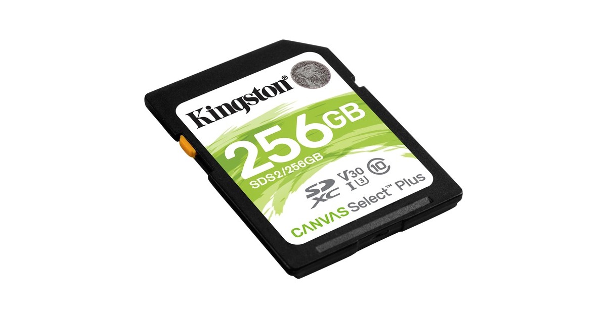 Kingston Canvas Select Plus 256 GB SDXC, Speicherkarte(schwarz, UHS-I U3, Class 10, V30)