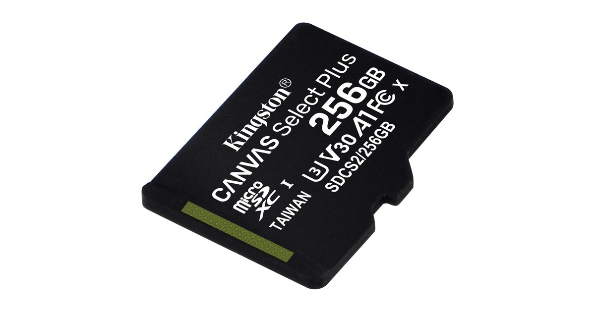 Kingston Canvas Select Plus 256 GB microSDXC, Speicherkarte(schwarz, UHS-I U3, Class 10, V30, A1)