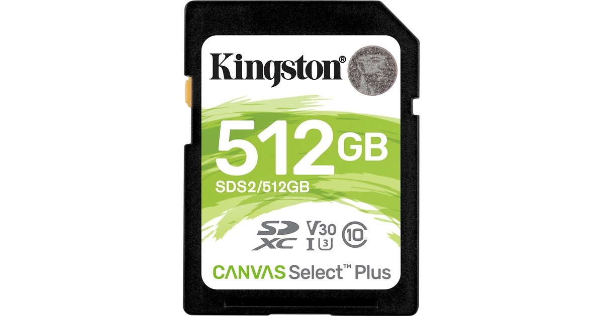 Kingston Canvas Select Plus 512 GB SDXC, Speicherkarte(schwarz, UHS-I U3, Class 10, V30)