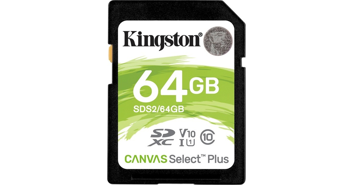 Kingston Canvas Select Plus 64 GB SDXC, Speicherkarte(schwarz, UHS-I U1, Class 10, V10)
