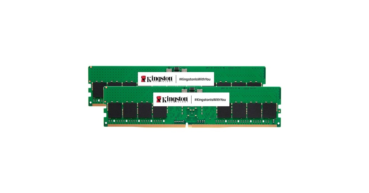 Kingston DIMM 32 GB DDR5-5200 (2x 16 GB) Dual-Kit, Arbeitsspeicher(grün, KVR52U42BS8K2-32, ValueRAM)
