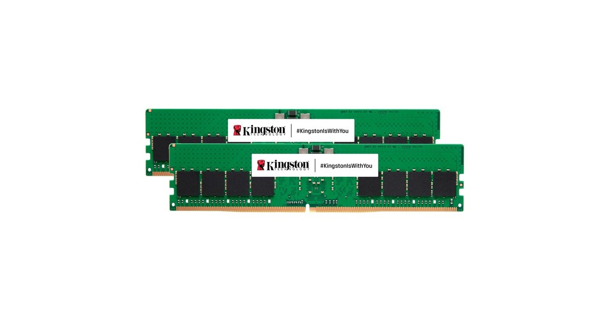 Kingston DIMM 32 GB DDR5-5600 (2x 16 GB) Dual-Kit, Arbeitsspeicher(grün, KVR56U46BS8K2-32, ValueRAM)