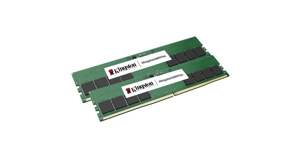 Kingston DIMM 64 GB DDR5-5200 (2x 32 GB) Dual-Kit, Arbeitsspeicher(grün, KVR52U42BD8K2-64, ValueRAM)