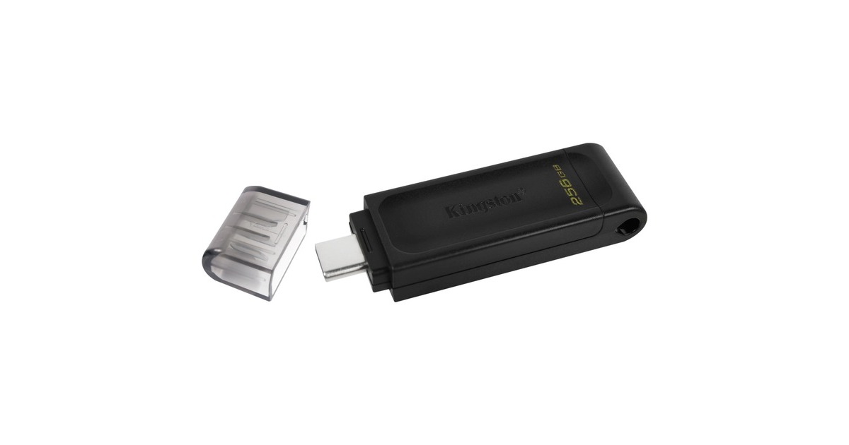 Kingston DataTraveler 70 256 GB, USB-Stick(schwarz, USB-C 3.2 (5 Gbit/s))