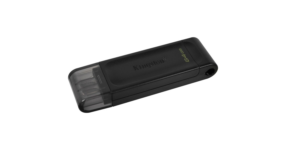 Kingston DataTraveler 70 64 GB, USB-Stick(schwarz, USB-C 3.2 (5 Gbit/s))