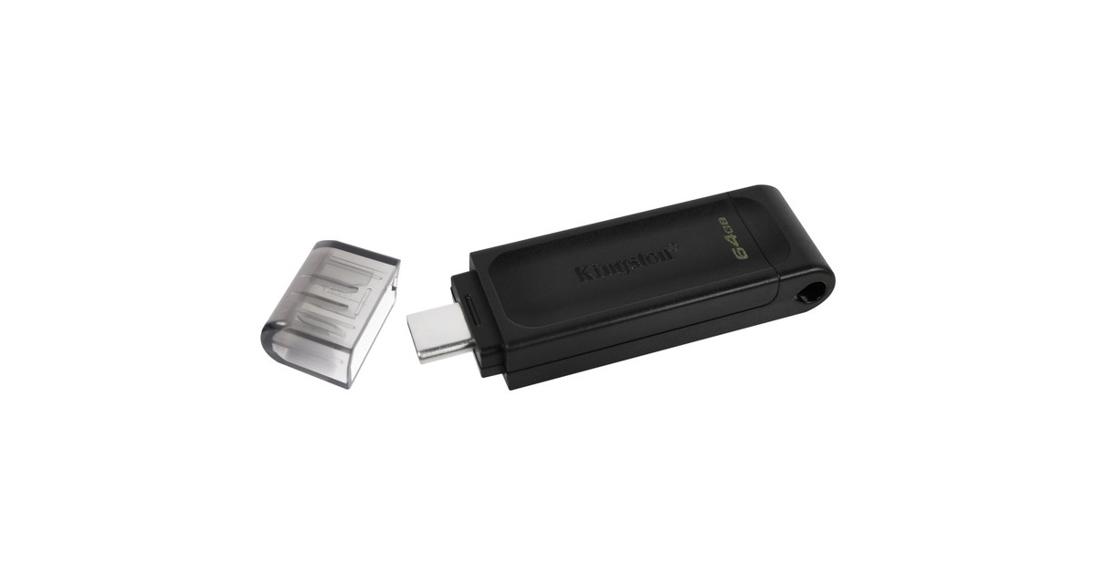 Kingston DataTraveler 70 64 GB, USB-Stick(schwarz, USB-C 3.2 (5 Gbit/s))