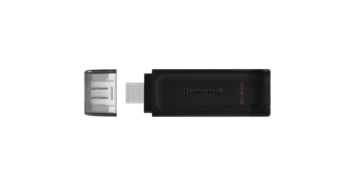 Kingston DataTraveler 70 64 GB, USB-Stick(schwarz, USB-C 3.2 (5 Gbit/s))