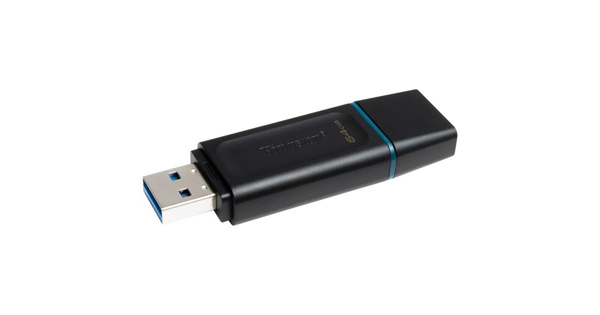 Kingston DataTraveler Exodia 64 GB, USB-Stick(schwarz/türkis, USB-A 3.2 Gen 1)