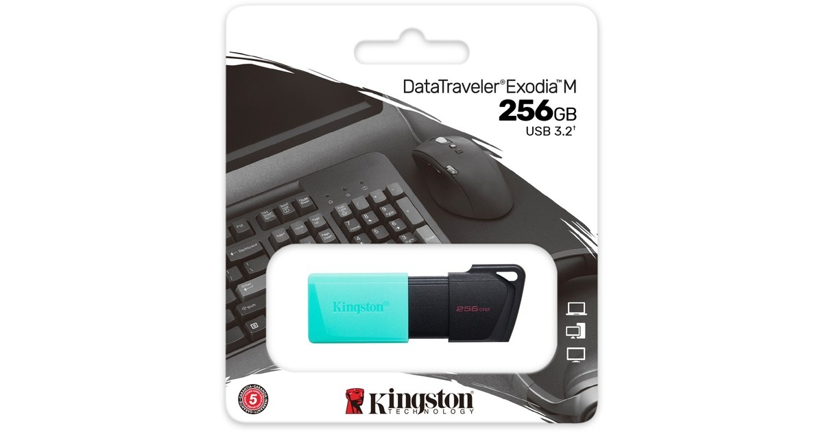 Kingston DataTraveler Exodia M 256 GB, USB-Stick(türkis/schwarz, USB-A 3.2 Gen 1)