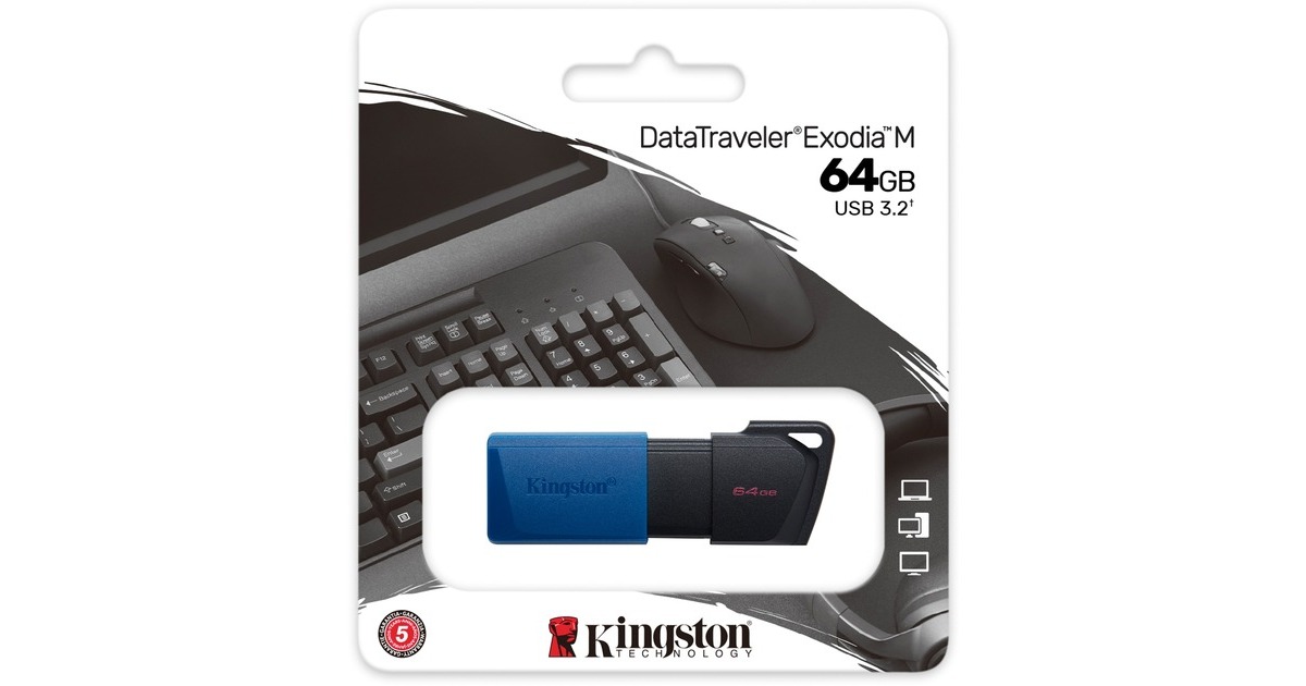 Kingston DataTraveler Exodia M 64 GB, USB-Stick(blau/schwarz, USB-A 3.2 Gen 1)