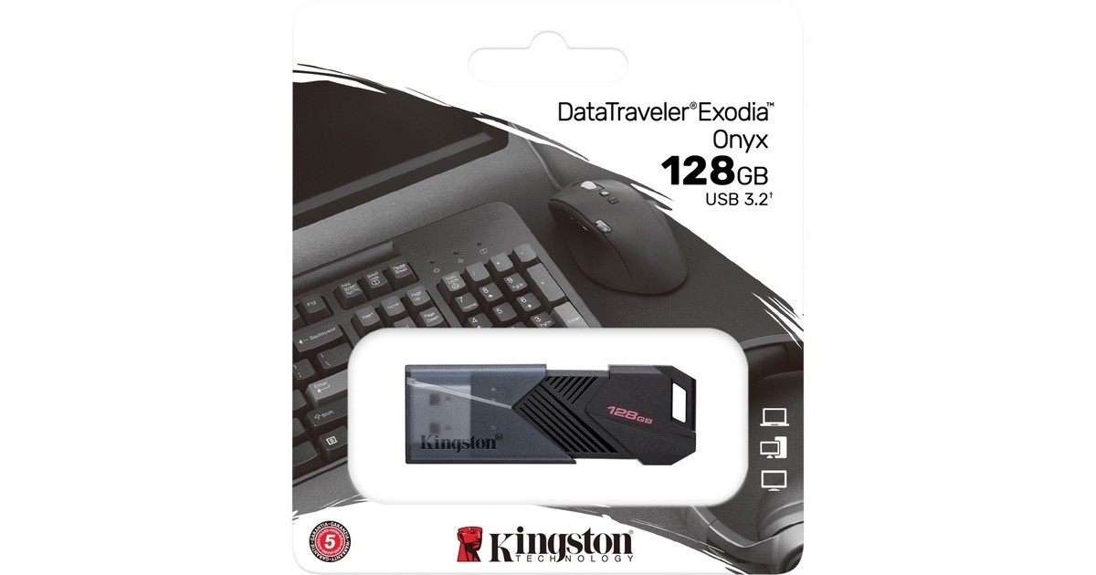 Kingston DataTraveler Exodia Onyx 128 GB, USB-Stick(schwarz/schwarz, USB-A 3.2 Gen 1)