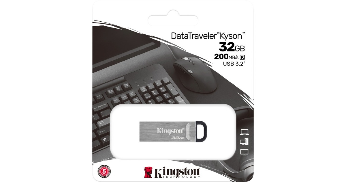Kingston DataTraveler Kyson 32 GB, USB-Stick(silber, USB-A 3.2 Gen 1)
