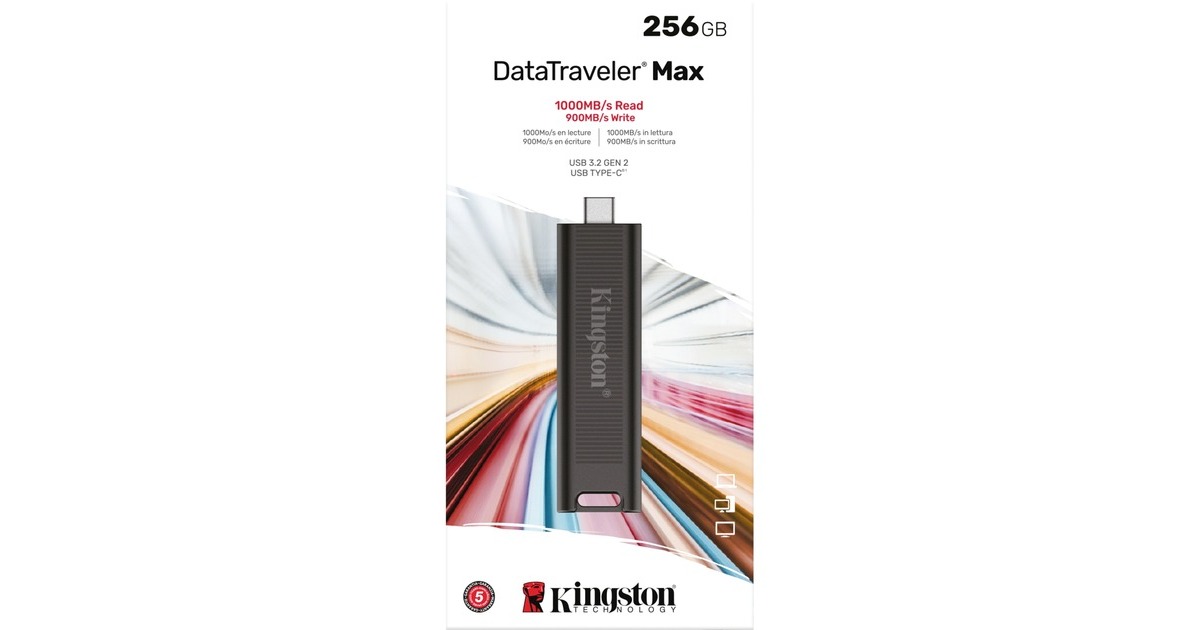 Kingston DataTraveler Max 256 GB, USB-Stick(schwarz, USB-C 3.2 Gen 2)