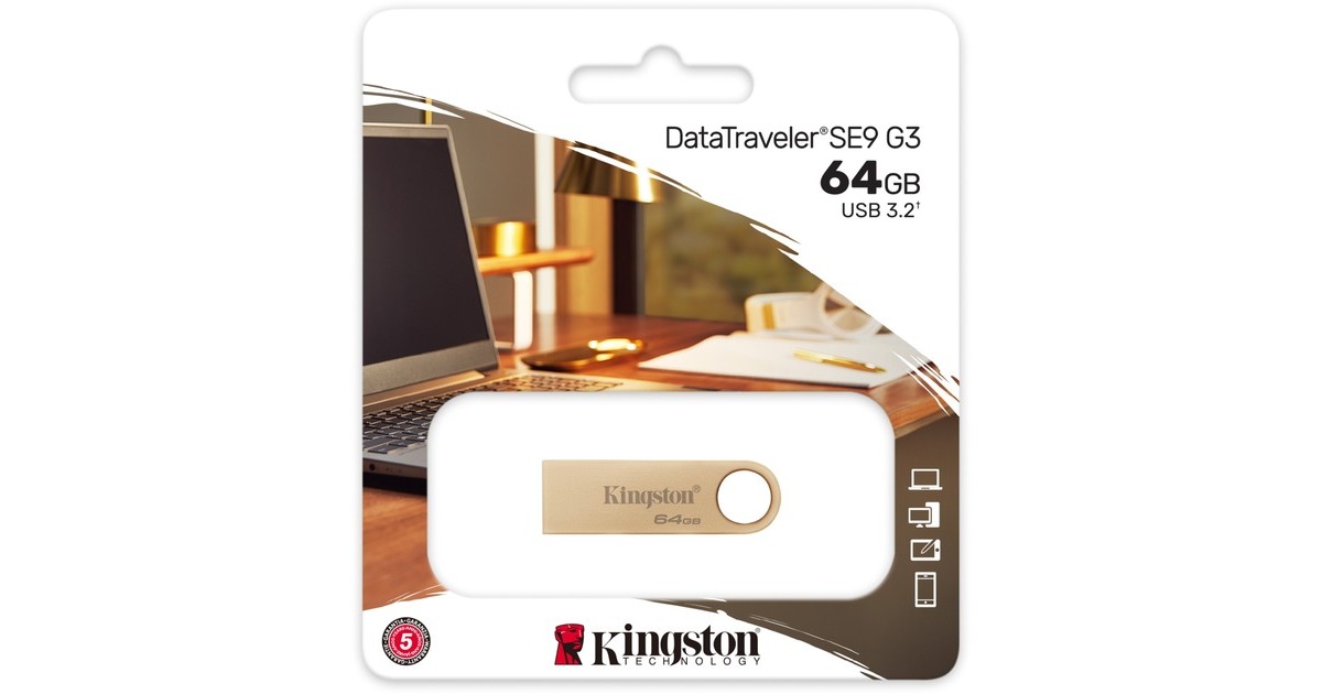 Kingston DataTraveler SE9 G3 64 GB, USB-Stick(gold, USB-A 3.2 Gen 1)