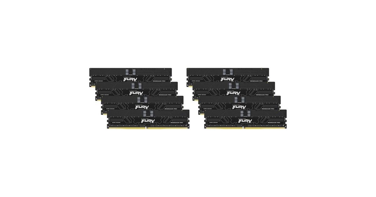 Kingston FURY DIMM 128 GB DDR5-6000 (8x 16 GB) Octo-Kit, Arbeitsspeicher(schwarz, KF560R32RBK8-128, Renegade PRO, INTEL XMP)
