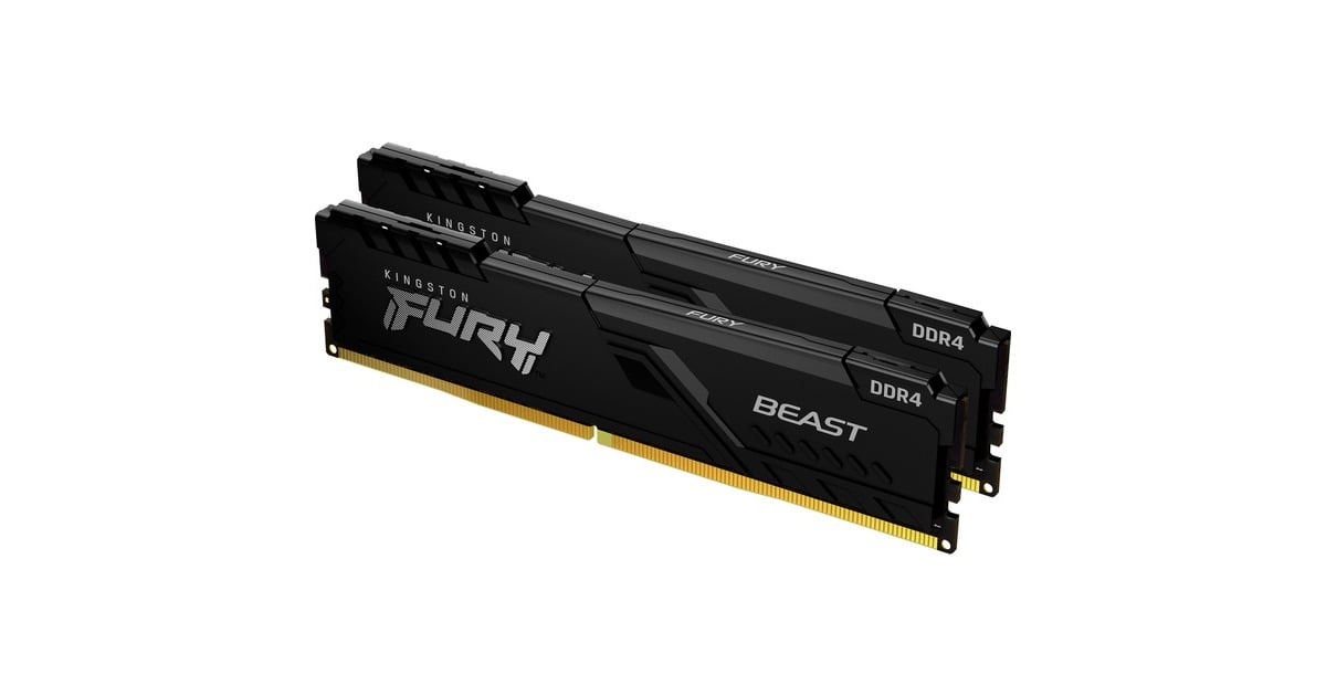 Kingston FURY DIMM 16 GB DDR4-3200 (2x 8 GB) Dual-Kit, Arbeitsspeicher(schwarz, KF432C16BBK2/16, Beast, INTEL XMP)