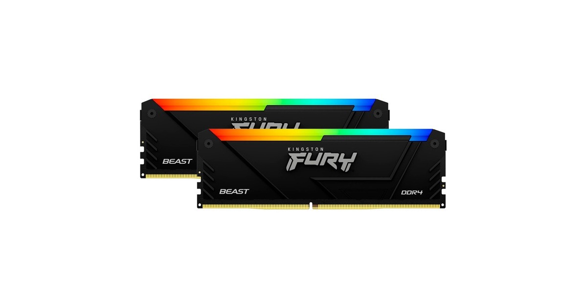 Kingston FURY DIMM 16 GB DDR4-3200 (2x 8 GB) Dual-Kit , Arbeitsspeicher(schwarz, KF432C16BB2AK2/16, Beast RGB, INTEL XMP) Kingston FURY DIMM 16 GB DDR4-3200 (2x 8 GB) Dual-Kit , Arbeitsspeicher(schwarz, KF432C16BB2AK2/16, Beast RGB, INTEL XMP)