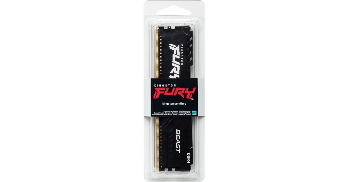 Kingston FURY DIMM 16 GB DDR4-3600, Arbeitsspeicher(schwarz, KF436C18BB/16, Beast, INTEL XMP)
