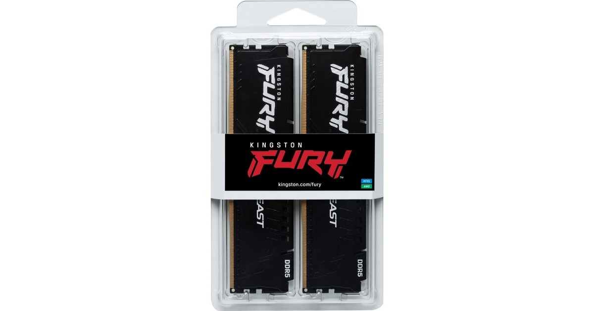 Kingston FURY DIMM 16 GB DDR5-5200 (2x 8 GB) Dual-Kit, Arbeitsspeicher(schwarz, KF552C36BBEK2-16, Beast, AMD EXPO)