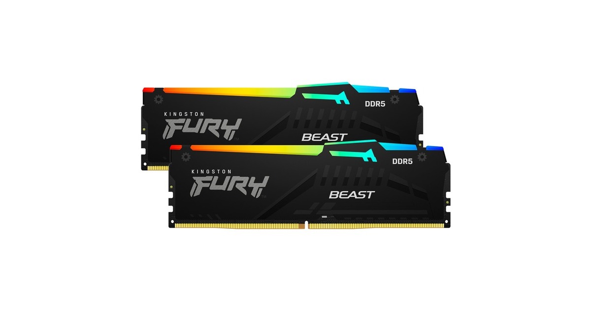 Kingston FURY DIMM 16 GB DDR5-5200 (2x 8 GB) Dual-Kit, Arbeitsspeicher(schwarz, KF552C36BBEAK2-16, Beast RGB, AMD EXPO, Outlet)