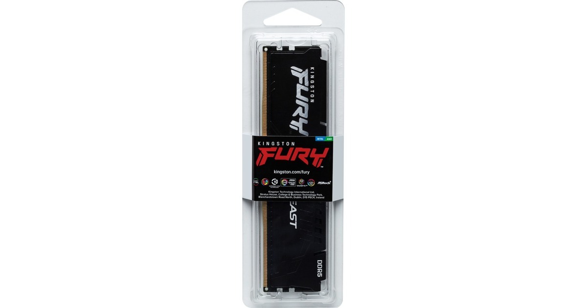 Kingston FURY DIMM 16 GB DDR5-5200, Arbeitsspeicher(schwarz, KF552C36BBE-16, Fury Beast, AMD EXPO)