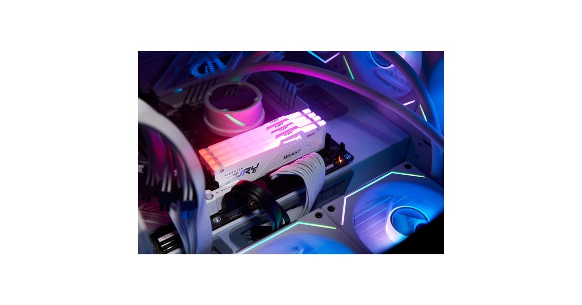 Kingston FURY DIMM 16 GB DDR5-5200, Arbeitsspeicher(weiß, KF552C40BWA-16, Renegade RGB, INTEL XMP)