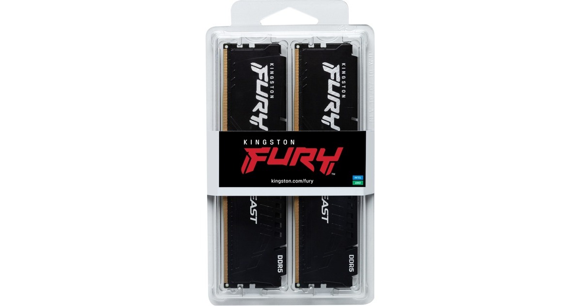 Kingston FURY DIMM 16 GB DDR5-5600 (2x 8 GB) Dual-Kit, Arbeitsspeicher(schwarz, KF556C36BBEK2-16, Beast, AMD EXPO)