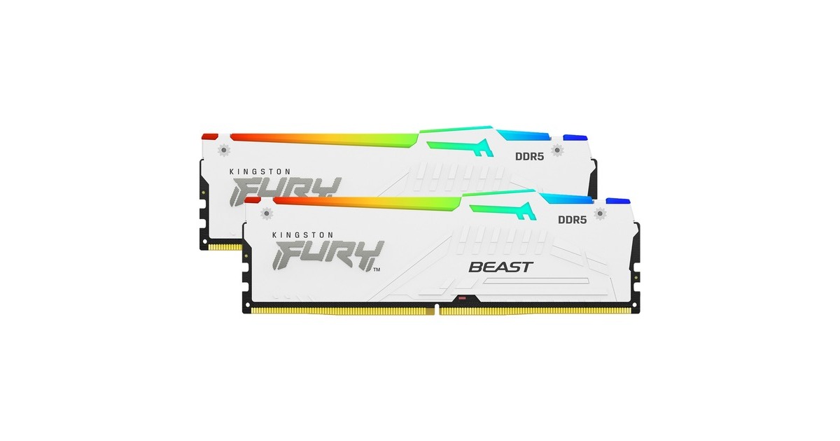 Kingston FURY DIMM 16 GB DDR5-5600, Arbeitsspeicher(weiß, KF556C40BWA-16, Beast RGB, INTEL XMP) Kingston FURY DIMM 16 GB DDR5-5600, Arbeitsspeicher(weiß, KF556C40BWA-16, Beast RGB, INTEL XMP)