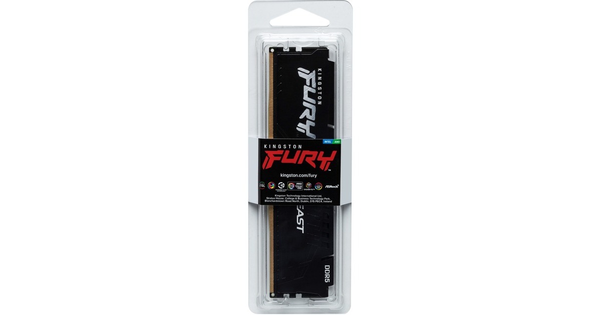 Kingston FURY DIMM 16 GB DDR5-6000, Arbeitsspeicher(schwarz, KF560C40BB-16, FURY Beast, INTEL XMP)