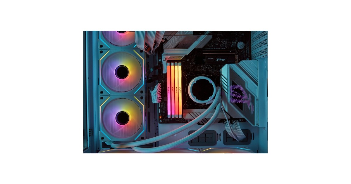 Kingston FURY DIMM 16 GB DDR5-6000, Arbeitsspeicher(weiß, KF560C32RWA-16, Renegade RGB, INTEL XMP)